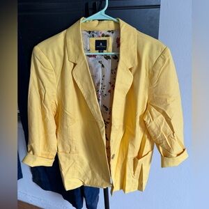 Jules & Leopold 3/4 sleeve yellow blazer, XL